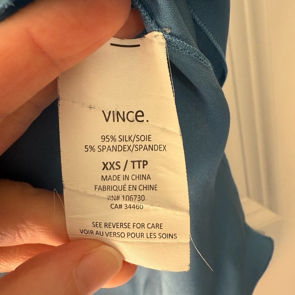 Vince Light Blue Women's Silk Blouse Size XXS - Picture 11 of 15